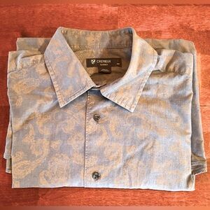 Mens L/S Cremieux Blue and Gold Paisley Button Down Shirt